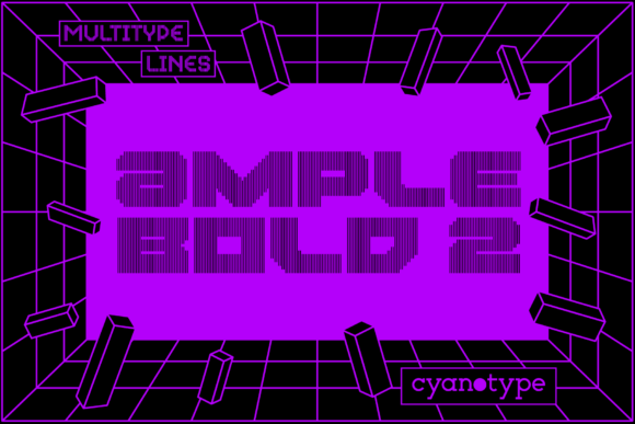 MultiType Lines Ample Bold 2: The Pixelated Typeface for Trendy Campaigns